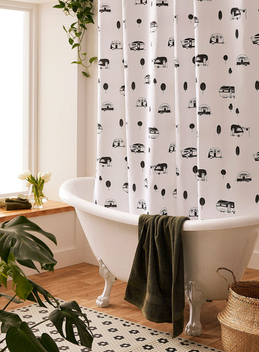 Caravan trip shower curtain